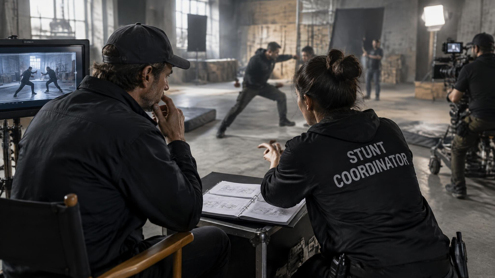 stunt coordinator planning scene
