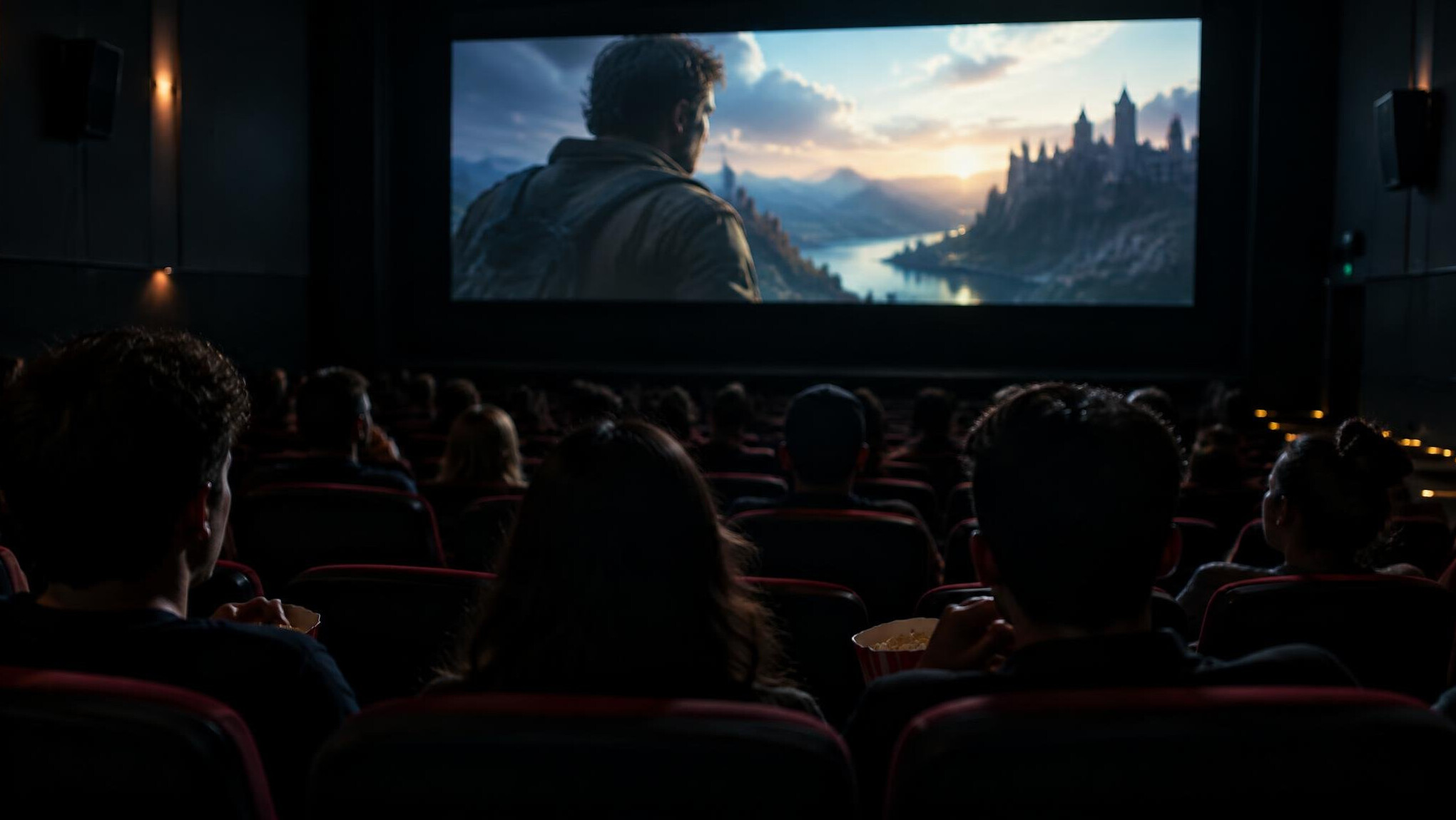 cinema audience watching movie