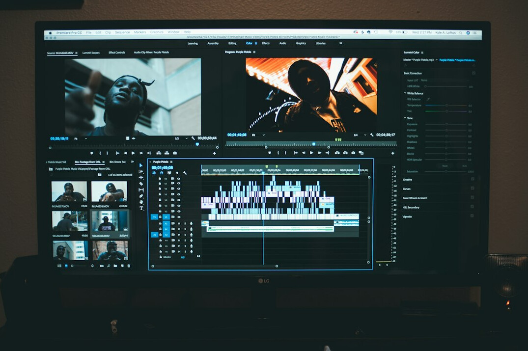 editing software screen