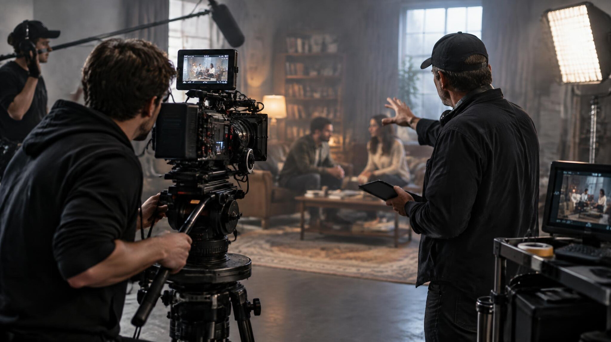 film crew on set