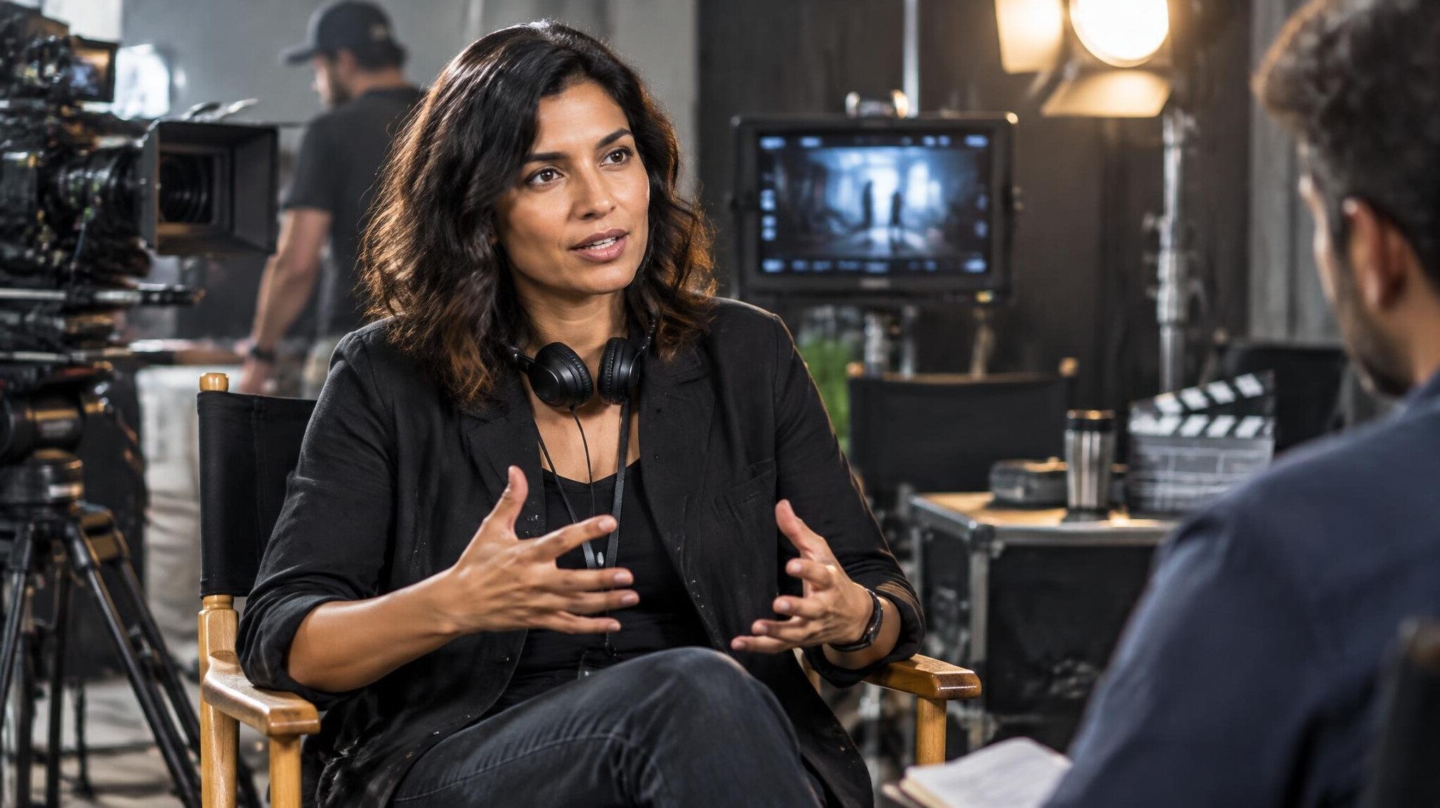 woman director on film set