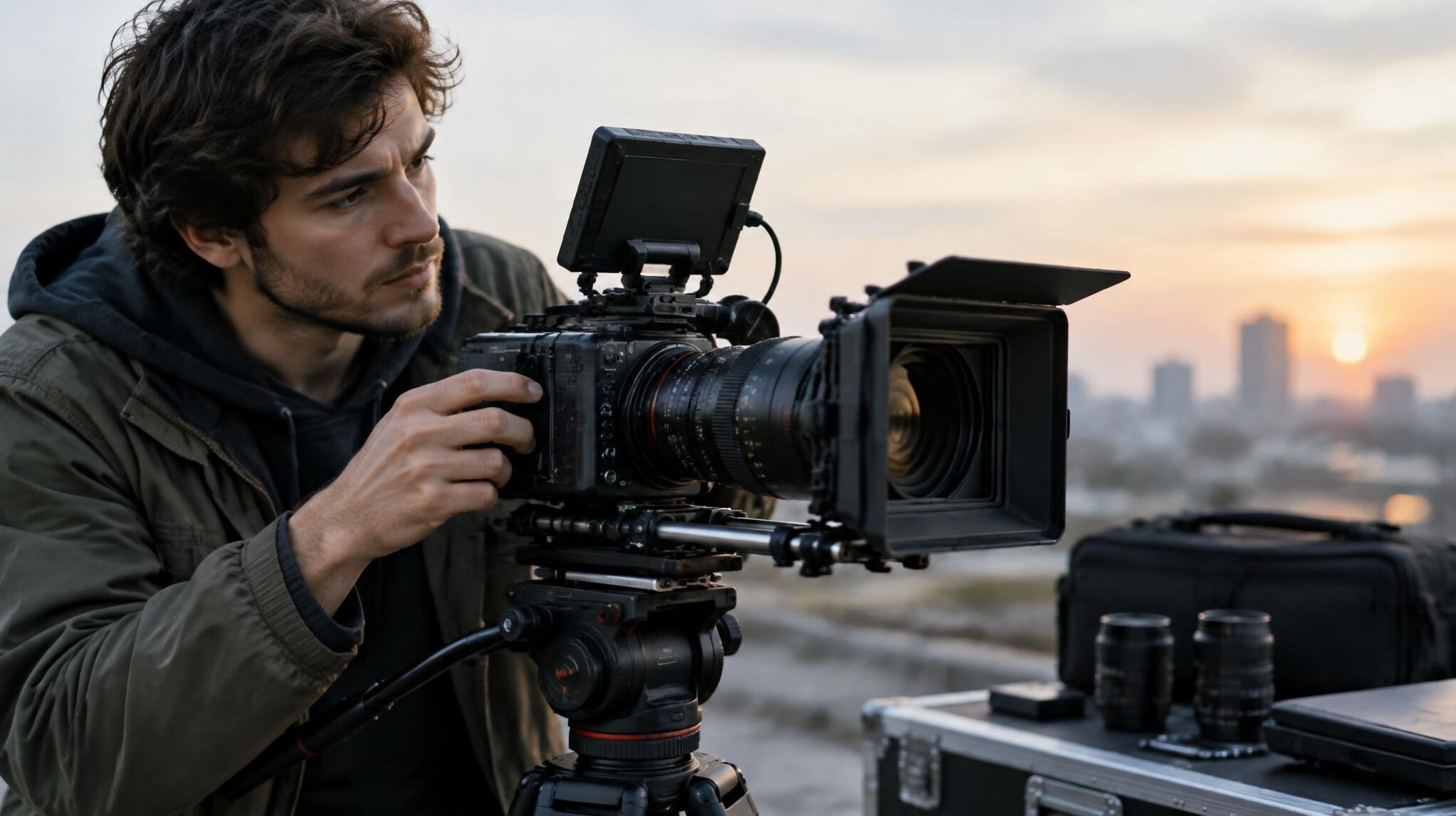 filmmaker testing camera